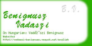 benignusz vadaszi business card